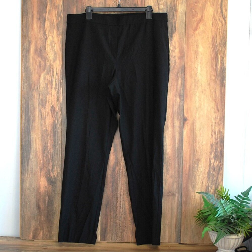 Tribal Women's Plus Size Stretch Waist Black Dress Pants 16